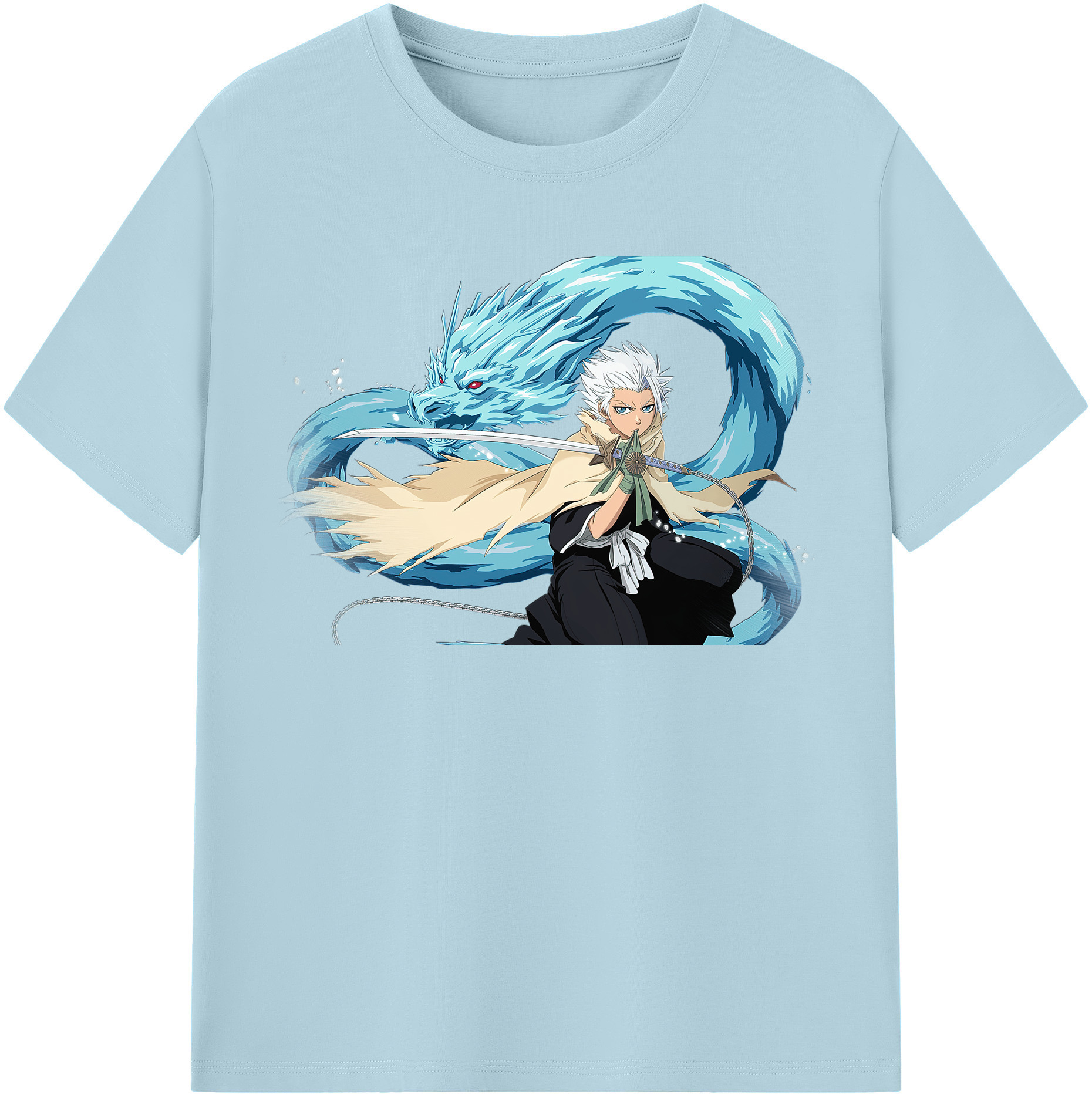 （画像用） ブリーチ 日番谷冬獅郎（ひつがや とうしろう） BLEACH Hitsugaya Toushirou 綿100％半袖Tシャツ（フロントプリント）